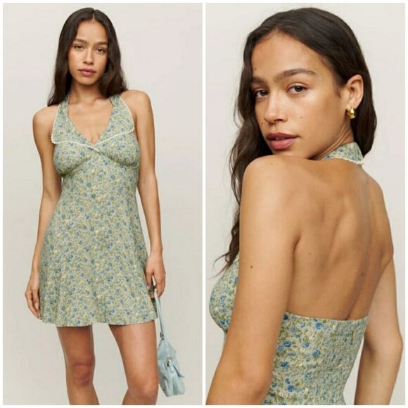 💕REFORMATION💕 Makenna Dress Sprite Floral Print 8 NWOT - Picture 1 of 15